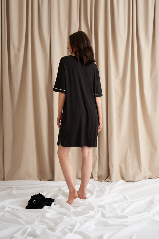 Bamboo Classic Tee Dress in Black