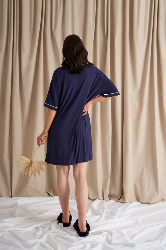 Bamboo Classic Tee Dress in Midnight