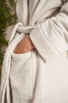 Bamboo Towelling Robe in Light Grey