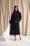 Bamboo Towelling Robe in Midnight Pretty You London