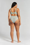 Banksia Recycled-Tulle High-Rise Briefs - Fjordland Green Peachaus