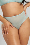 Banksia Recycled-Tulle High-Rise Briefs - Fjordland Green Peachaus