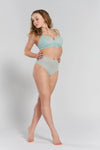 Banksia Recycled-Tulle High-Rise Briefs - Fjordland Green Peachaus