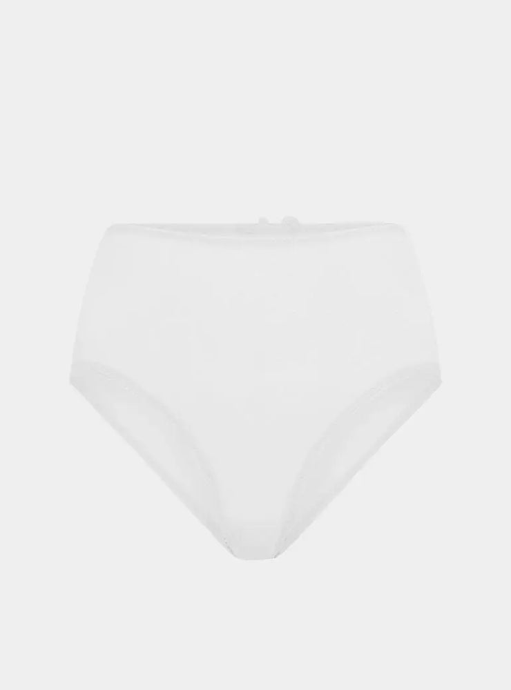 Banksia Recycled-Tulle High-Rise Briefs - Glacier White Peachaus