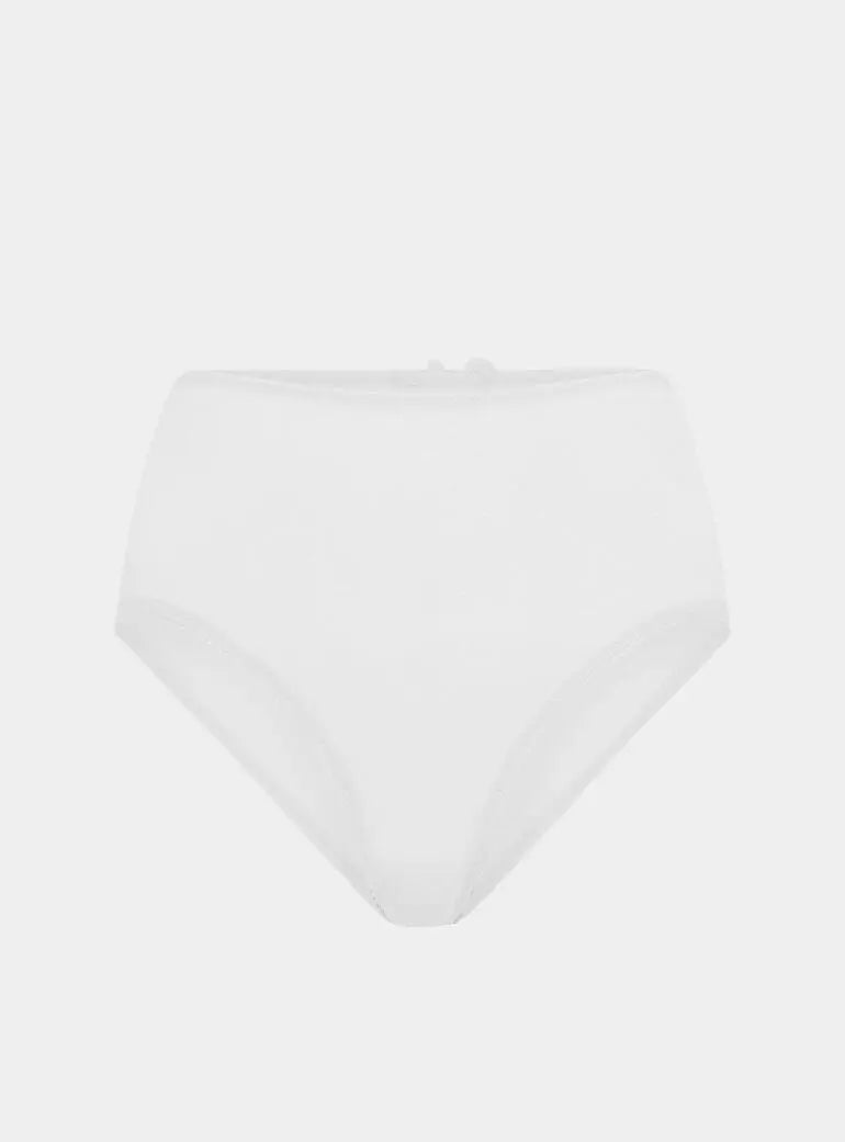 Banksia Recycled-Tulle High-Rise Briefs - Glacier White Peachaus