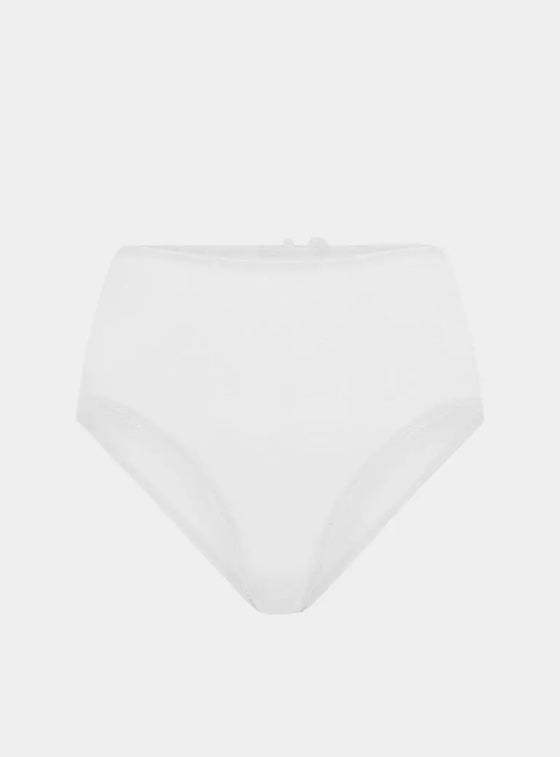 Banksia Recycled-Tulle High-Rise Briefs - Glacier White Peachaus