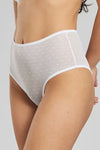 Banksia Recycled-Tulle High-Rise Briefs - Glacier White Peachaus