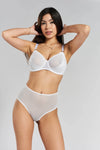 Banksia Recycled-Tulle High-Rise Briefs - Glacier White Peachaus