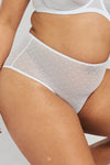 Banksia Recycled-Tulle High-Rise Briefs - Glacier White Peachaus