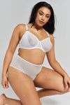 Banksia Recycled-Tulle High-Rise Briefs - Glacier White Peachaus