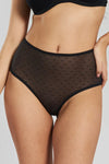 Banksia Recycled-Tulle High-Rise Briefs - Volcanic Black Peachaus