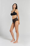 Banksia Recycled-Tulle High-Rise Briefs - Volcanic Black Peachaus