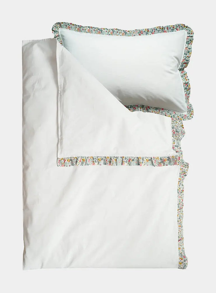 Bedding in White Made With Liberty Fabric BETSY GREY Coco & Wolf