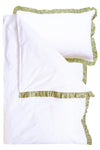 Bedding in White Made With Liberty Fabric CAPEL PISTACHIO Coco & Wolf