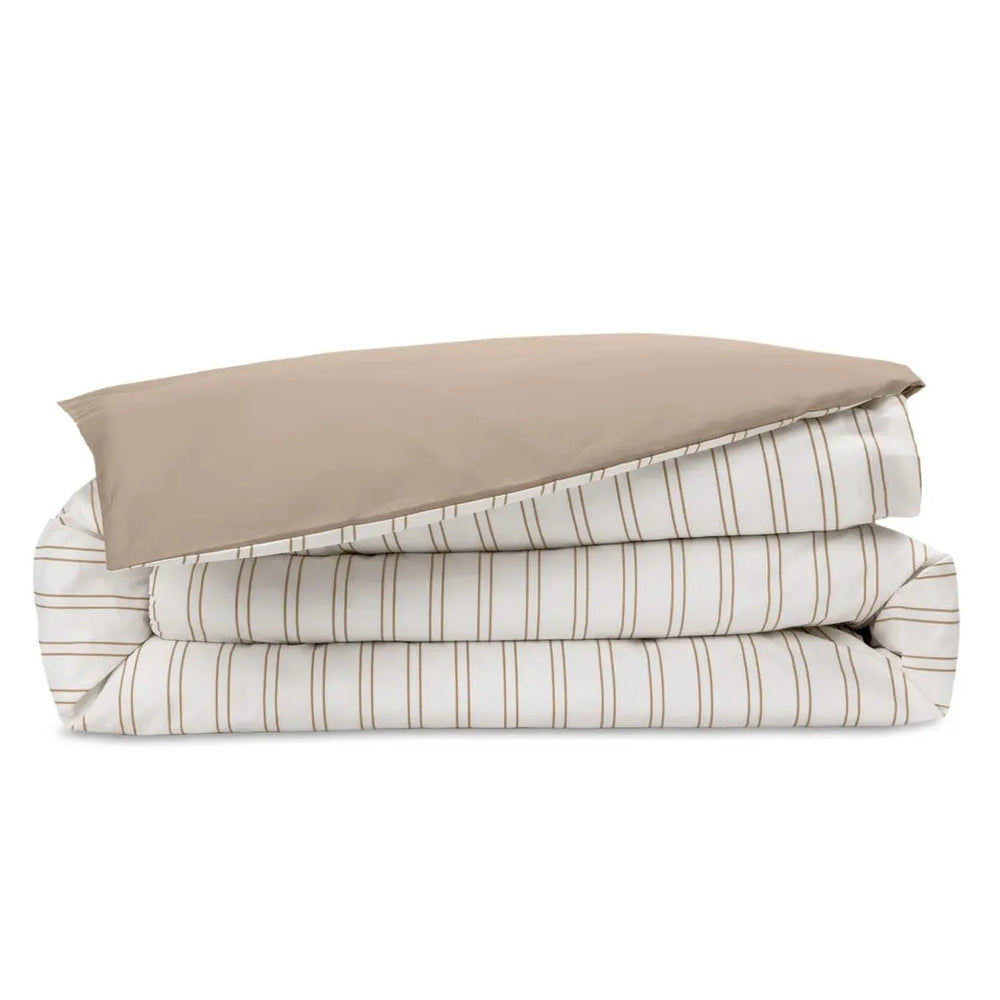 Beige Straps & Beige Percale 200TC Duvet Cover Emma