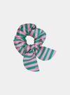 Bella Silk Scrunchie in Flamingo Stripe Sleepy Wilson