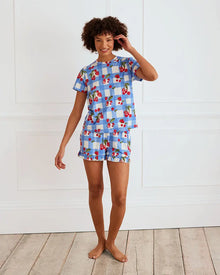  Berries & Gingham Print Frill Short Pyjama Set Chelsea Peers