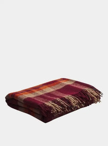  Berry Check Cabin Wool Blanket Piglet