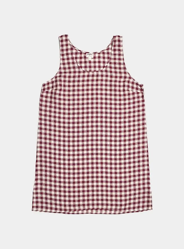 Berry Gingham Linen Nightdress Piglet