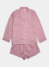 Berry Gingham Linen Pyjama Shorts Set Piglet