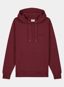  Berry Red Mens Organic Cotton Relaxed-Fit Hoodie hewn.