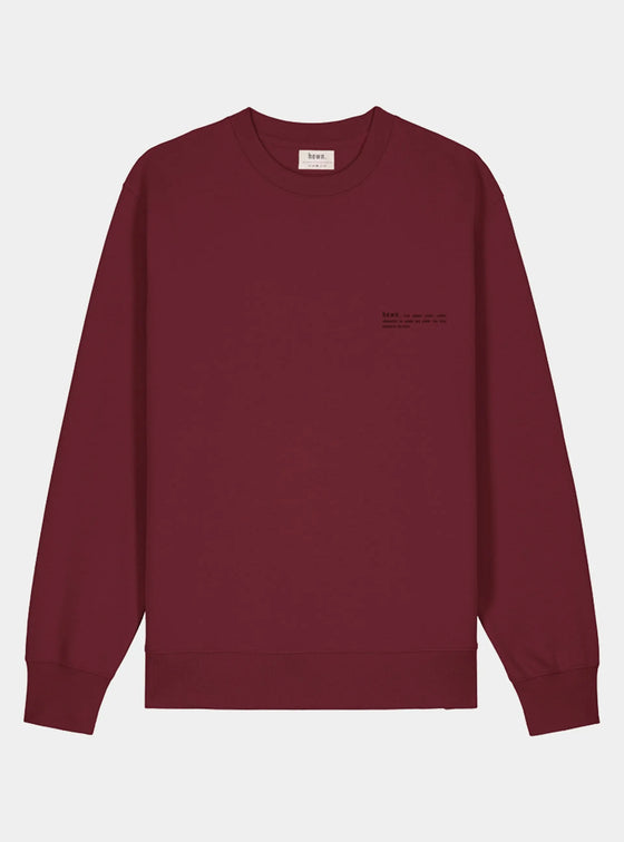 Berry Red Mens Organic Cotton Relaxed-Fit Sweatshirt hewn.