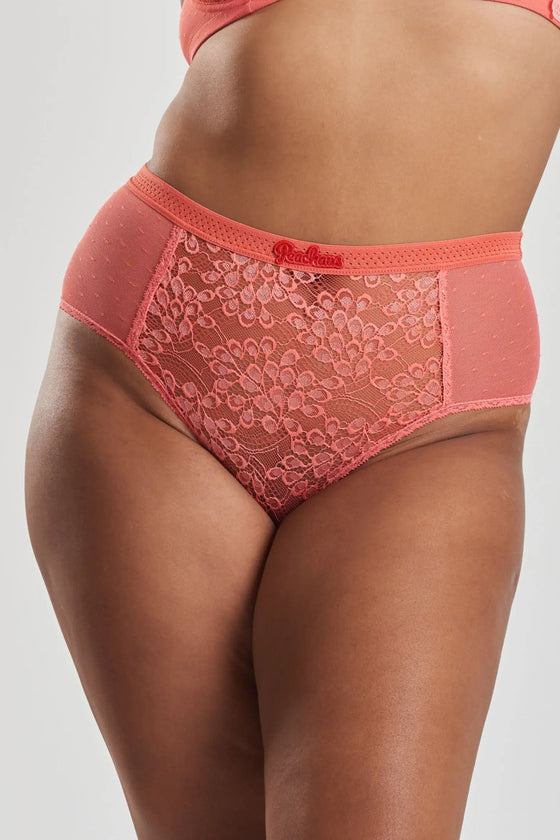 Betony Recycled-Tulle High-Rise Briefs - Canyon Peach Peachaus