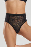 Betony Recycled-Tulle High-Rise Briefs - Volcanic Black Peachaus