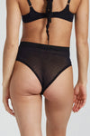 Betony Recycled-Tulle High-Rise Briefs - Volcanic Black Peachaus