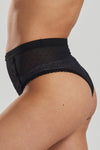 Betony Recycled-Tulle High-Rise Briefs - Volcanic Black Peachaus