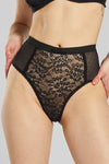 Betony Recycled-Tulle High-Rise Briefs - Volcanic Black Peachaus