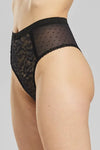 Betony Recycled-Tulle High-Rise Briefs - Volcanic Black Peachaus