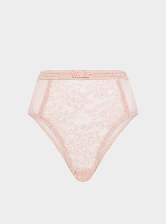 Betony Recycled-Tulle High-Rise Briefs - Dawnlight Coral