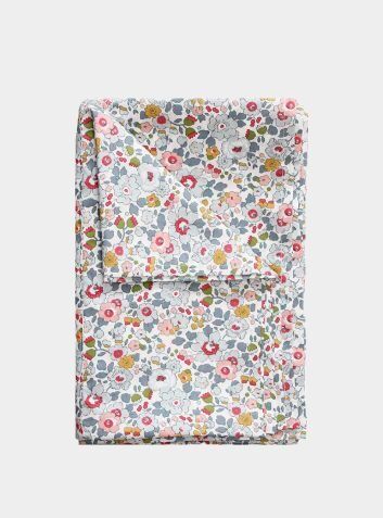 Flat Top Sheet Made With Liberty Fabric BETSY GREY