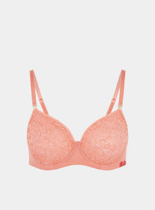  Betula Recycled-Tulle Underwired Balconette Bra - Canyon Peach Peachaus