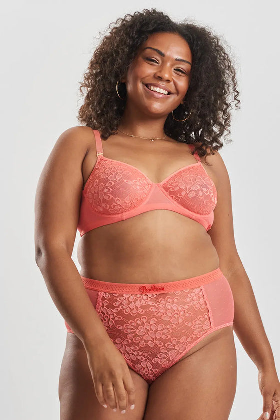 Betula Recycled-Tulle Underwired Balconette Bra - Canyon Peach Peachaus