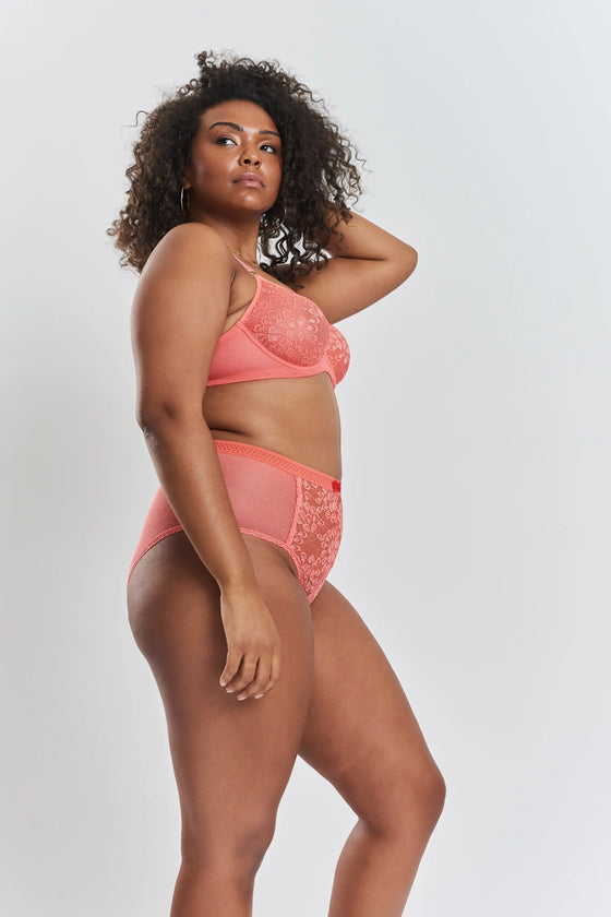 Betula Recycled-Tulle Underwired Balconette Bra - Canyon Peach Peachaus