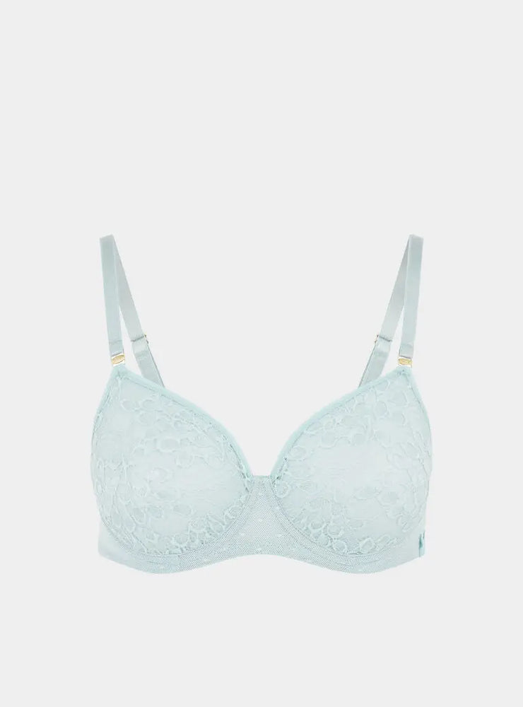 Betula Recycled-Tulle Underwired Balconette Bra - Fjordland Green Peachaus