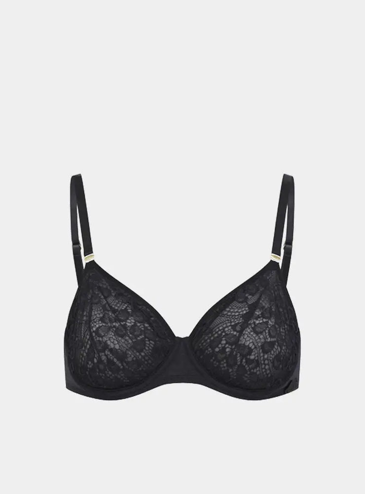 Betula Recycled-Tulle Underwired Balconette Bra - Volcanic Black Peachaus