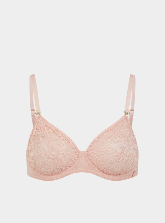 Betula Recycled-Tulle Underwired Balconette Bra - Dawnlight Coral
