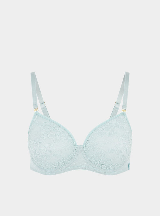 Betula Recycled-Tulle Underwired Balconette Bra - Fjordland Green