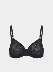  Betula Recycled-Tulle Underwired Balconette Bra - Volcanic Black