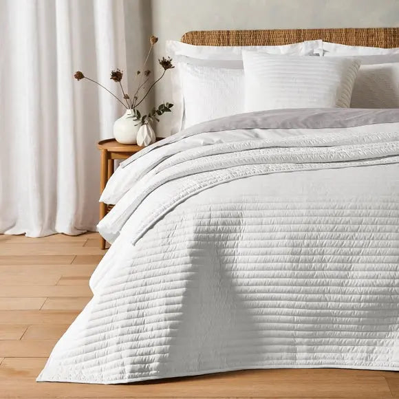 Bianca Quilted Lines Bedspread Dunelm