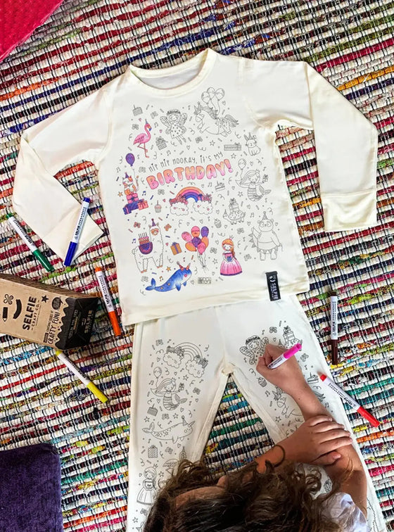 Birthday Girl Colour in Pyjamas Selfie Craft Co