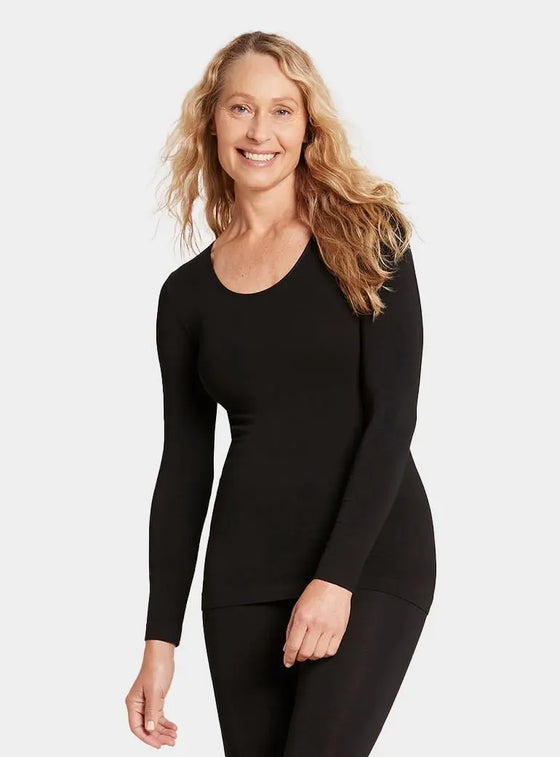 Black Bamboo Women's Long Sleeve Top Boody