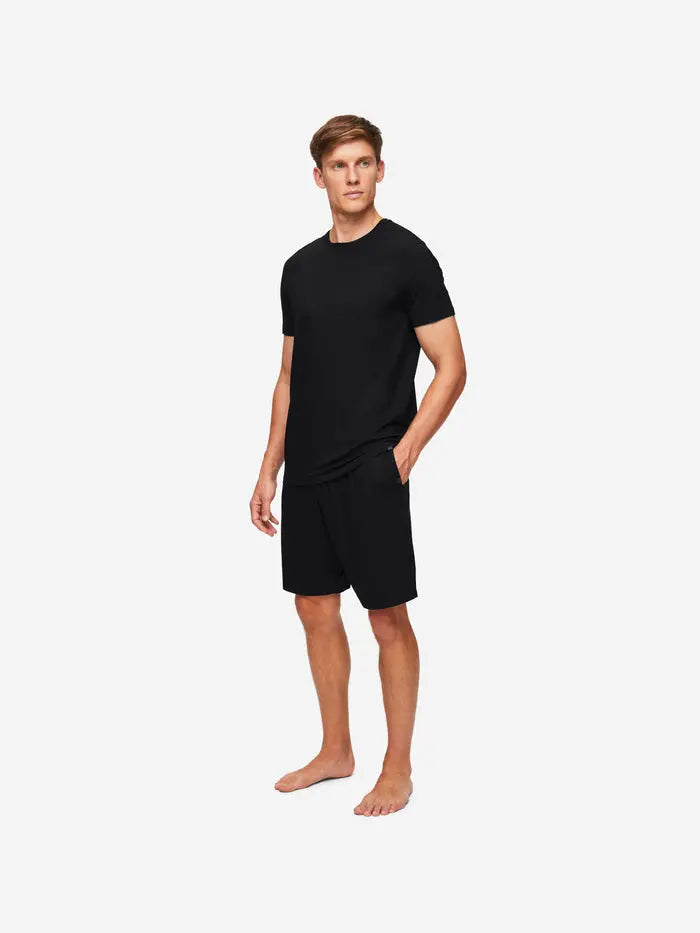 Black Basel Micro Modal Stretch Men's Lounge Shorts Derek Rose