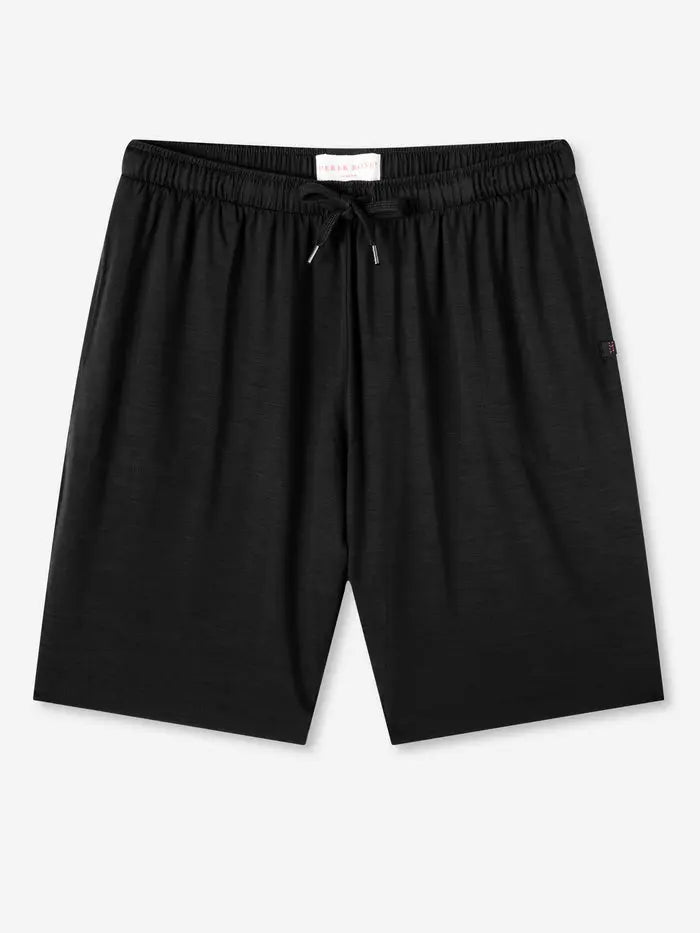 Black Basel Micro Modal Stretch Men's Lounge Shorts Derek Rose