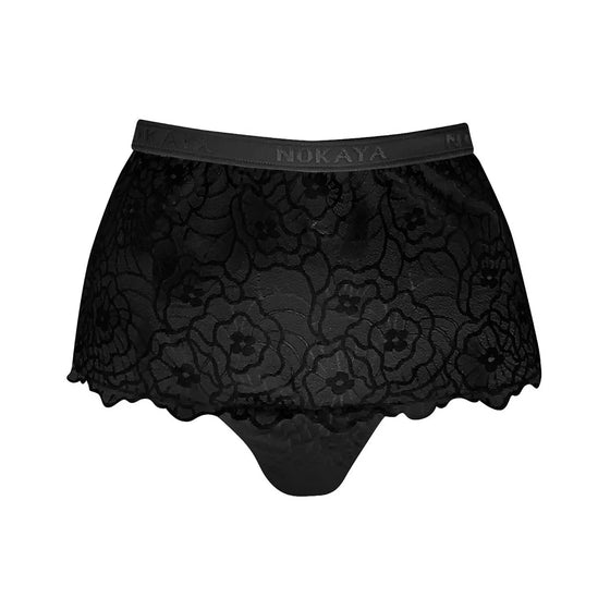 Black Born in Ukraine High Waist Lace Briefs NOKAYA