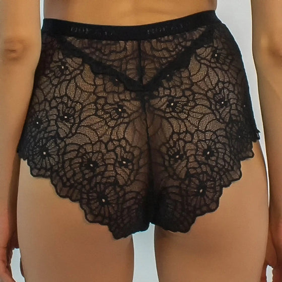 Black Born in Ukraine High Waist Lace Briefs NOKAYA