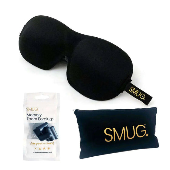 Black Contoured 3D Blackout Sleep Mask SMUG